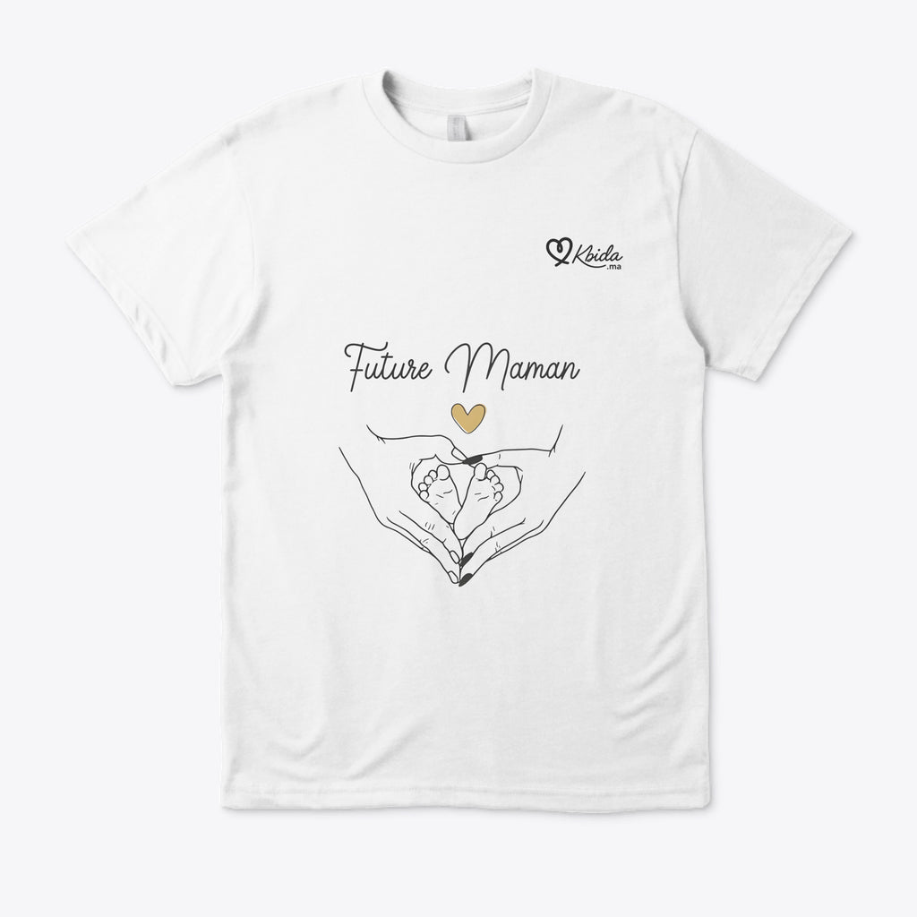 T-Shirt "Future Maman" - Un Amour qui Commence à Deux Cœurs