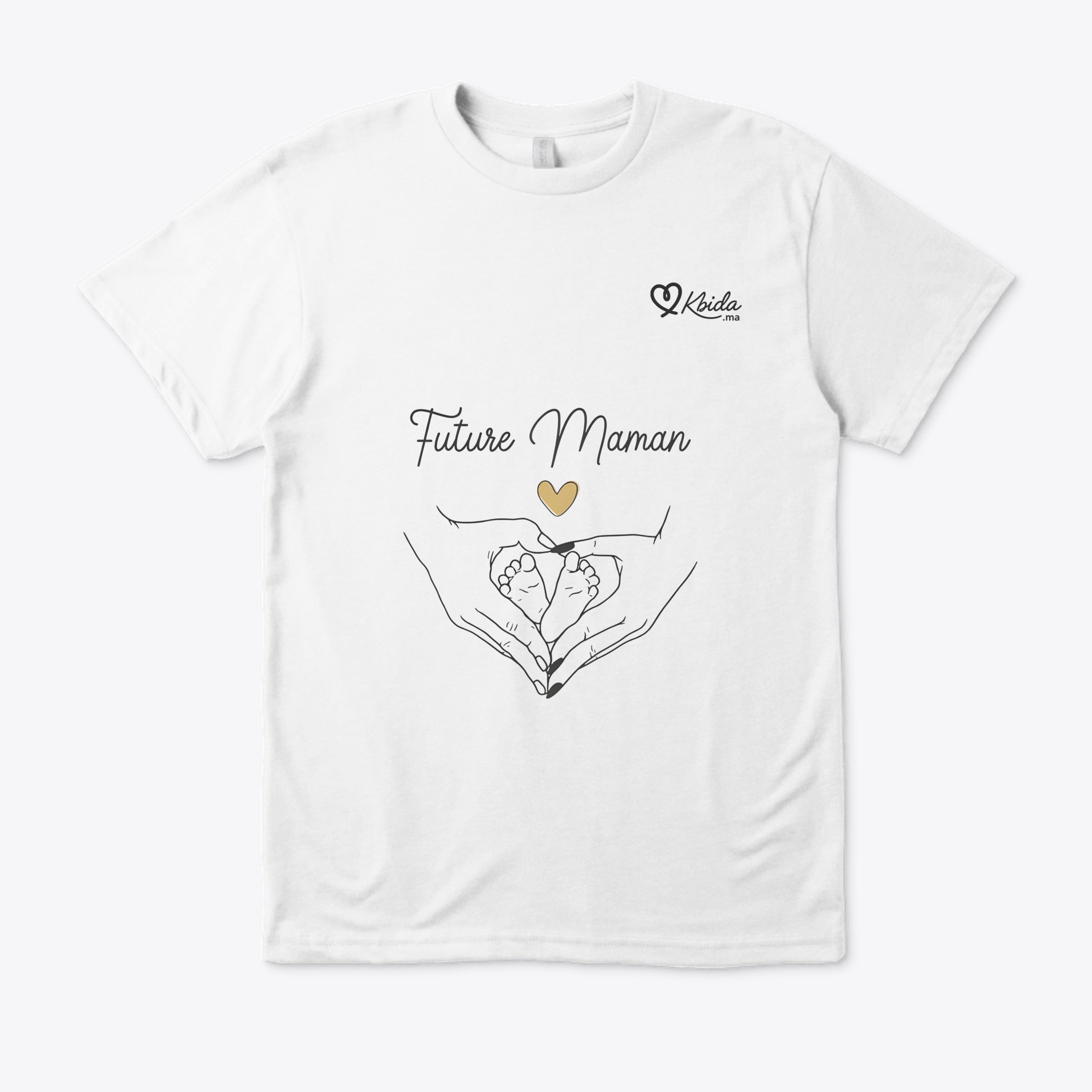 T-Shirt "Future Maman" - Un Amour qui Commence à Deux Cœurs
